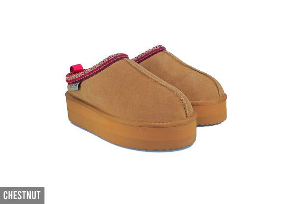 Ugg Roughland Platform Water-Resistant Tassie Suede Sheepskin Moccasin Slippers -  Available in Two Colours & Six Sizes