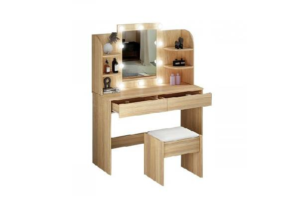Dressing Table with Lights and Stool - Three Colours Available