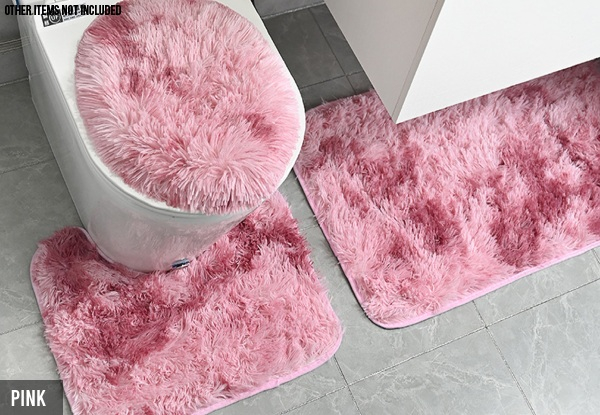 Non-Slip Three-Piece Bathroom Mat Set - Five Colours Available