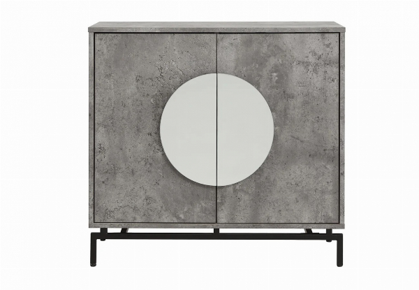 Two-Door Modern Lounge Cabinet with Wine Rack
