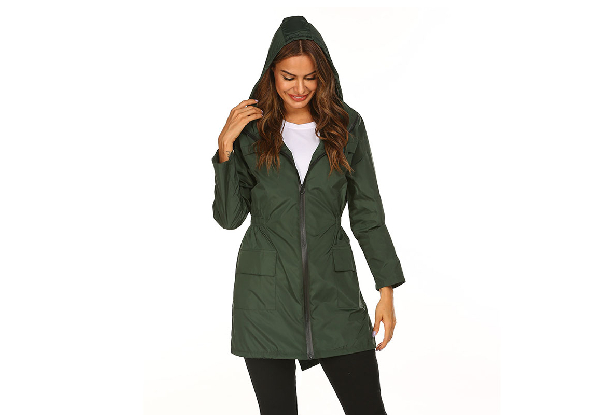 Hooded Women’s Rain Zip-Up Jacket - Five Sizes & Five Colours Available