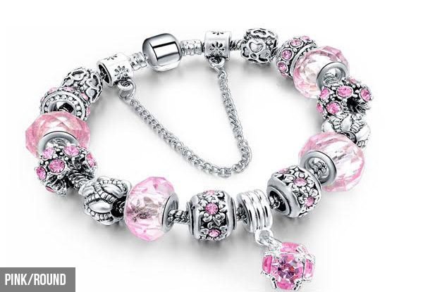 Crystal Charm Bracelet - Eight Styles Available with Free Delivery