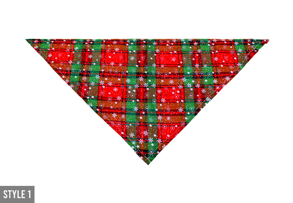 Two-Piece Christmas Snowflakes Pet Scarf Bandana Set - Available in Four Styles & Option for Four-Piece