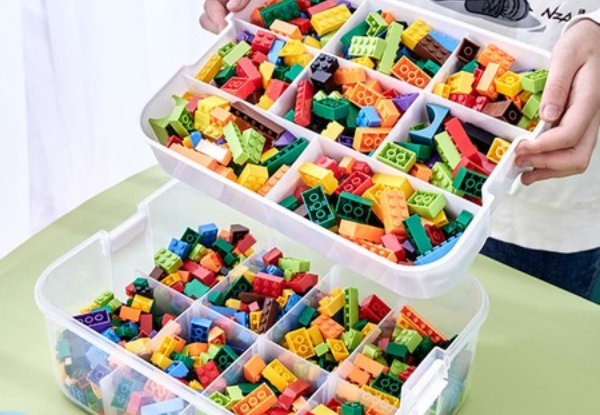 Stackable Plastic Lego Toy Storage Organiser - Two Colours Available