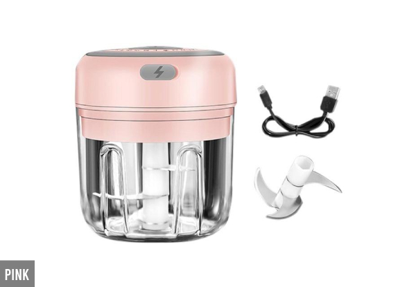 USB Rechargeable Mini Food Processor Garlic Chopper - Three Colours & Two Sizes Available