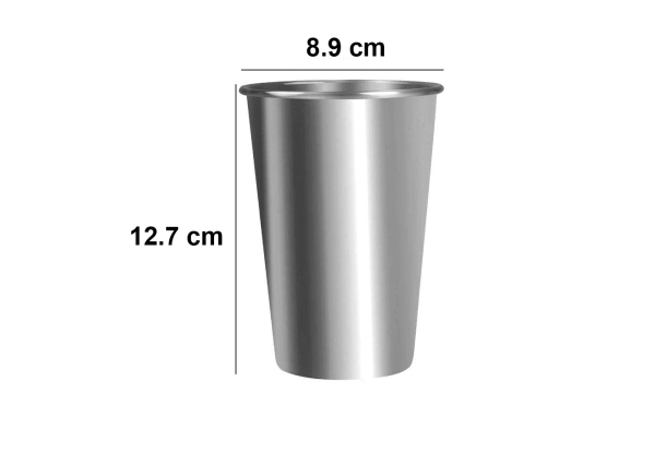 Five-Pack Shatterproof Stainless Steel Pint Cups