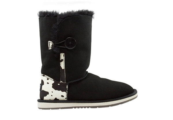 Auzland Women’s 'Basia' Cow Print Australian Sheepskin ¾ Button UGG Boots - Three Sizes Available