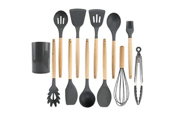 Set of 12 Silicone Utensils - Three Colours Available