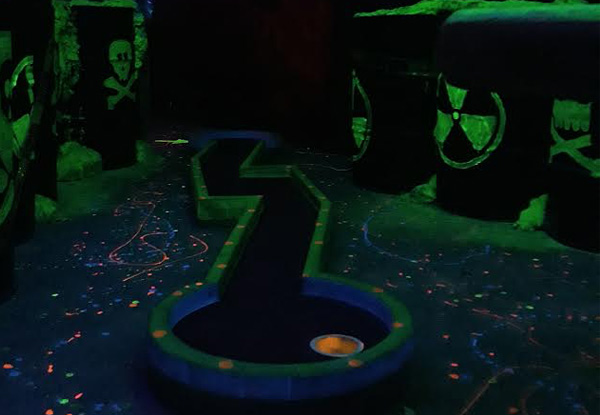 18-Hole Game of Glow in the Dark Mini Golf - Options for up to Six People