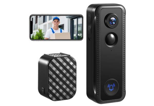 Rechargeable 2k HD Wireless Video Doorbell Camera - Two Colours Available
