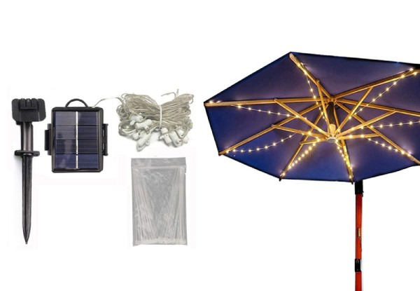 Outdoor Christmas String Umbrella Lights - Four Options Available & Option for Two-Pack or Four-Pack