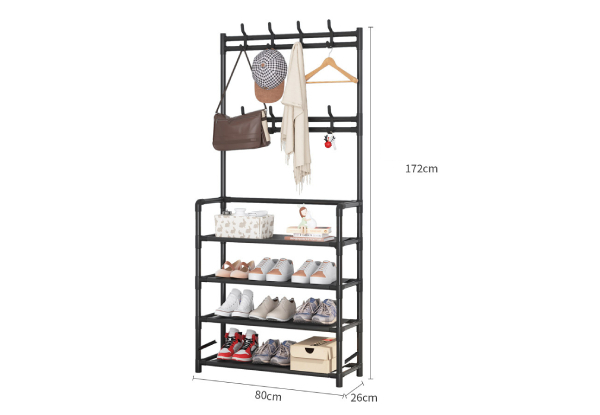Shoe Rack with Cloth Hanger - Two Colours Available