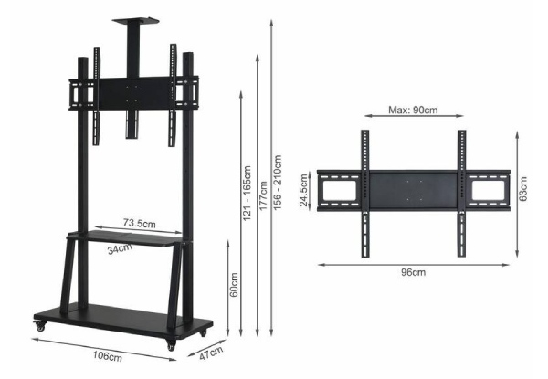 Multifunctional TV Stand with Wheels