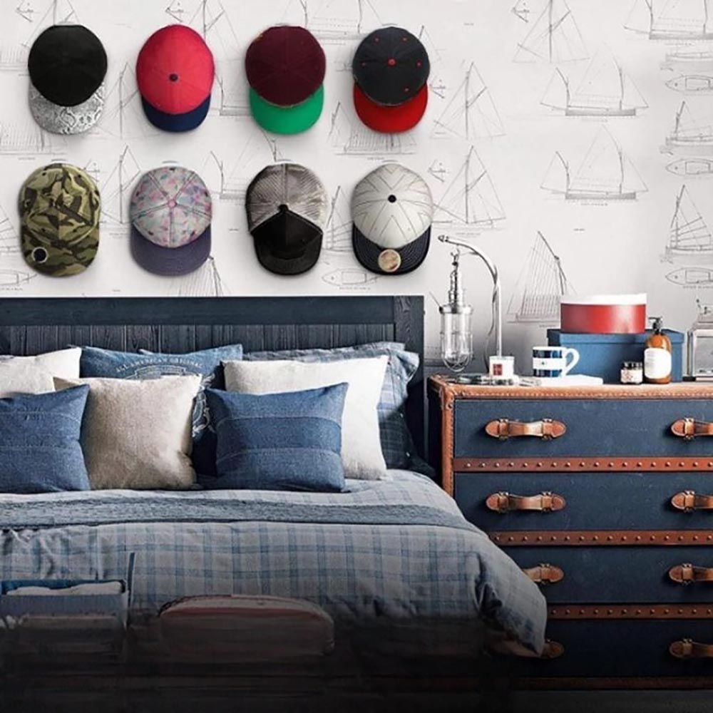 10-Piece Self-Adhesive Wall Hat Hooks - Three Colours Available