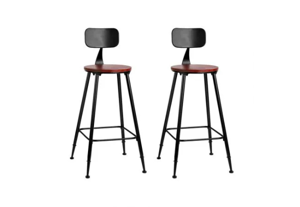 Set of Two Pinewood Bar Stools