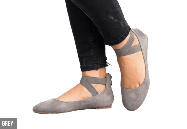 Cross Strap Ballet Flats with Free Delivery