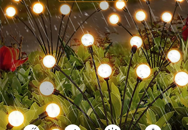 Two-Pack 10 LED Solar Powered Firefly Lights