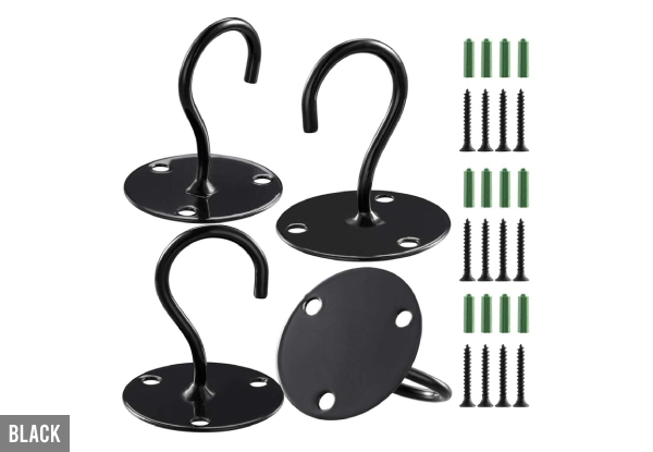 Four-Pack Metal or Ceiling Hanging Hooks - Two Colours Available