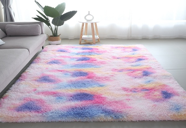 Fluffy Rainbow Area Shaggy Rug - Available in Two Colours & Three Sizes