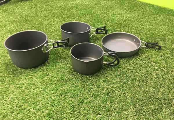 Seven-Piece Hard Anodised Camp Cookset
