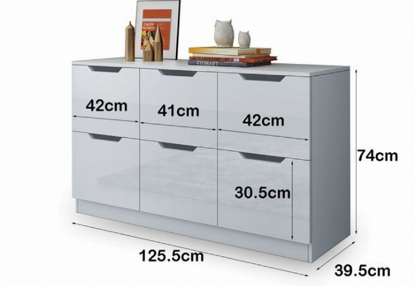 Six-Drawer Modern Storage Chest of Drawers