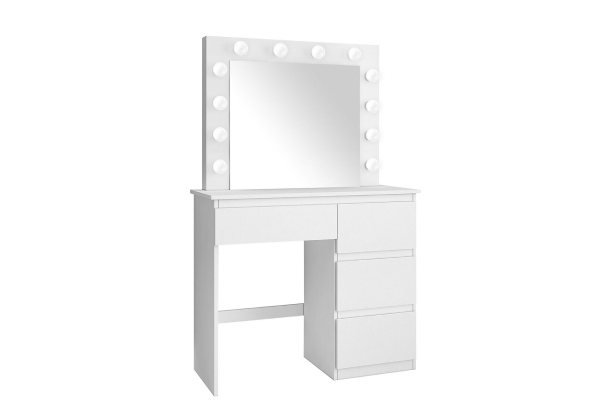 Vanity Makeup Table with Four Drawers & LED Light