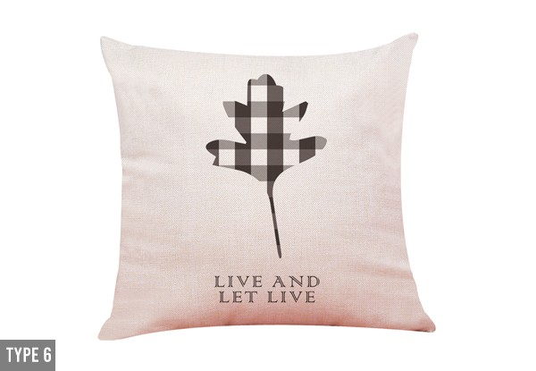 Live & Let Live Leaf Print Cushion Cover - Nine Styles Available