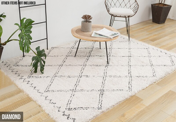 Moroccan-Inspired Shaggy Rug - Four Designs Available