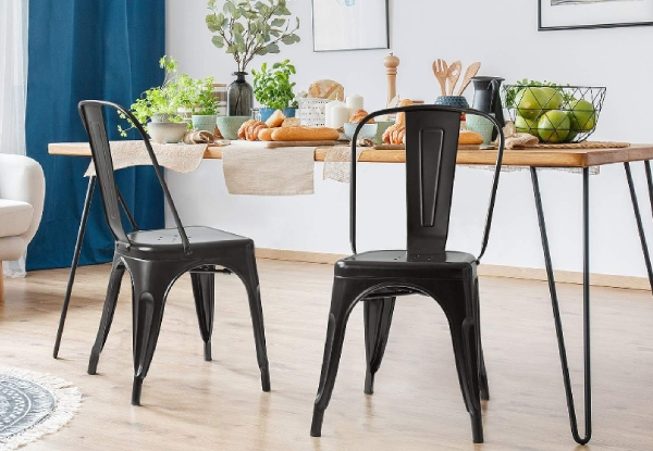 Four-Piece Stackable Dining Room Kitchen Bar Cafe Chair Set