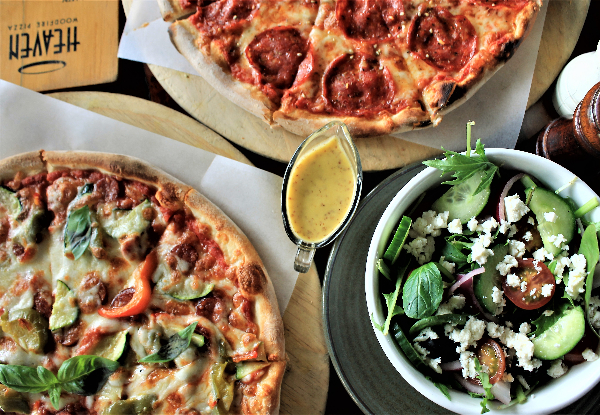 Two Large Wood-Fired Pizzas & Salad to Share for Two People - Options for up to Six People