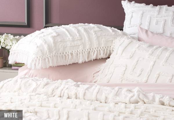 Riley Vintage Tufted Cotton Bed Cover Incl. Pillowcase - Available Four Colours & Two Sizes