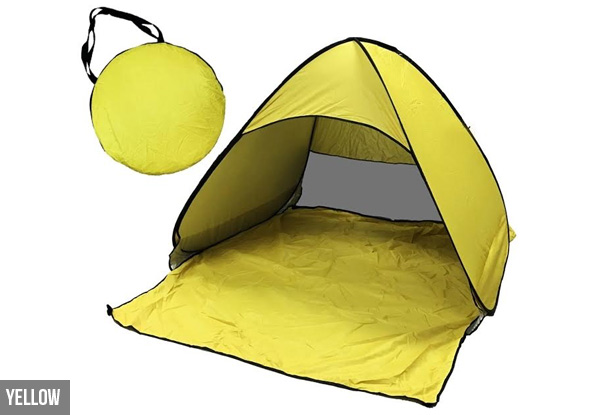 Easy Pop-Up Beach Tent with Metal Ground Stakes - Five Colours Available