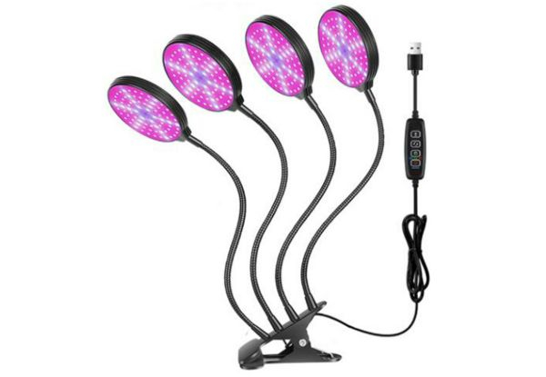 Four-Head USB LED Plant Grow Light - Option for Two-Piece