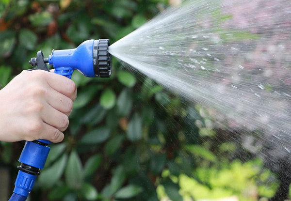 Expandable Flexible Water Hose & Spray Nozzle Attachment - Nine Sizes Available