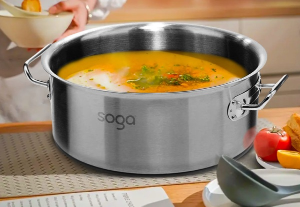 SOGA 17L Stainless Steel Stock Pot