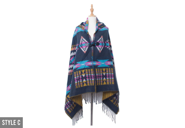 Bohemian Hooded Cape - Six Styles Available