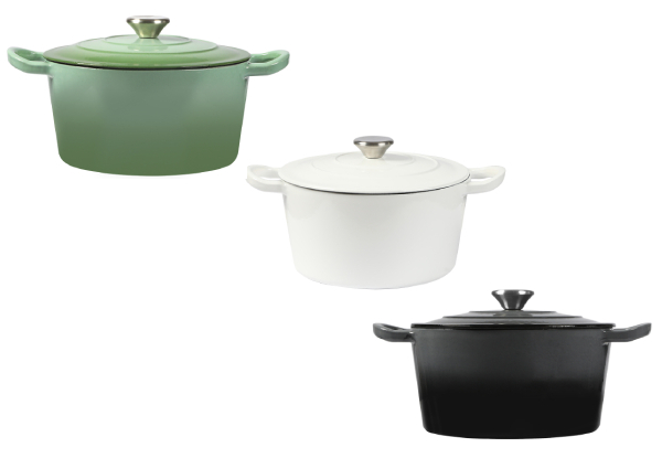 Toque 4L Enamelled Dutch Oven Cast Iron Pot with Lid - Three Colours Available