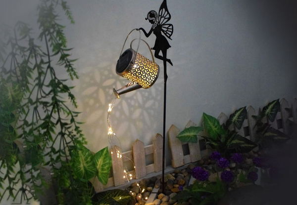 Iron Solar Garden Fairy Figurine Light Stake - Two Styles Available