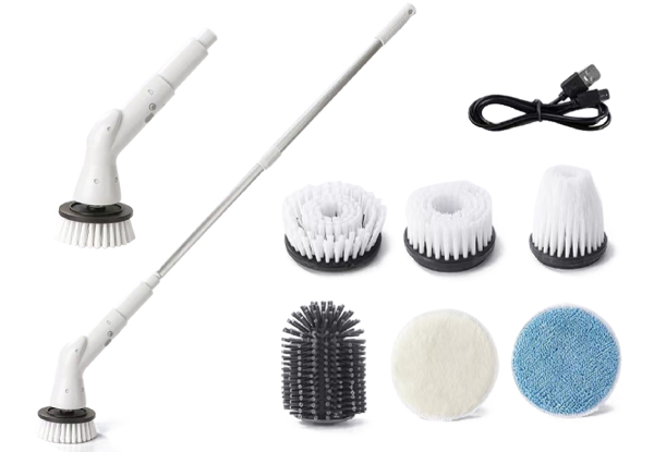 Electric Spin Scrubber with Six Replaceable Brush Heads