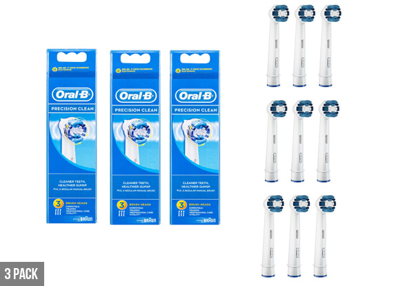 Genuine Oral B Precision Clean Replacement Heads Pack (3 Options Available) Elsewhere Pricing $27.95