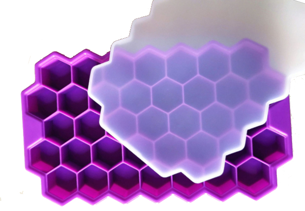 One-Pack Honeycomb Shaped Silicone Ice Cube Tray - Six Colours Available & Option for Two-Pack & Three-Pack