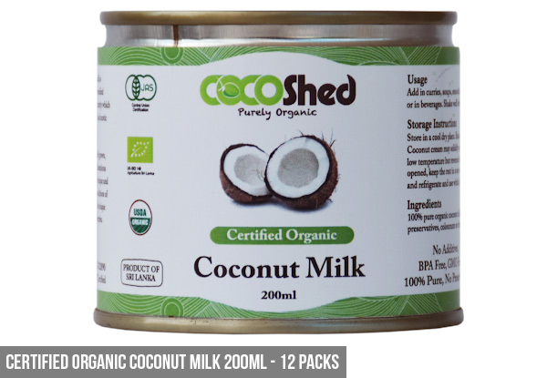 Certified Organic COCO Shed Coconut Cream or Milk