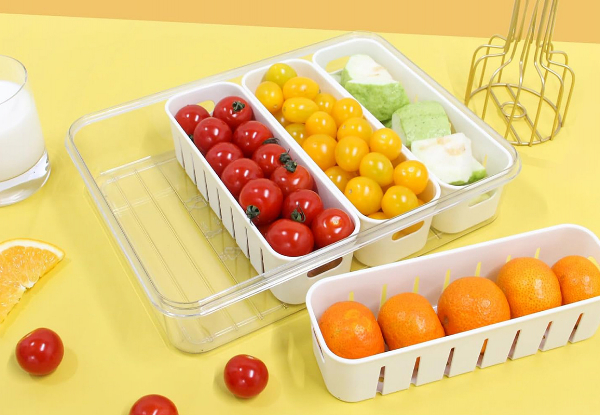 Four-Compartment Divided Serving Tray with Lid - Option for Two