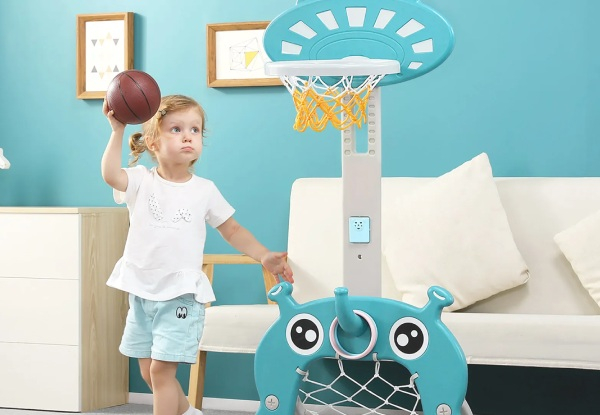 Five-in-One Kids Basketball Hoop Stand Set