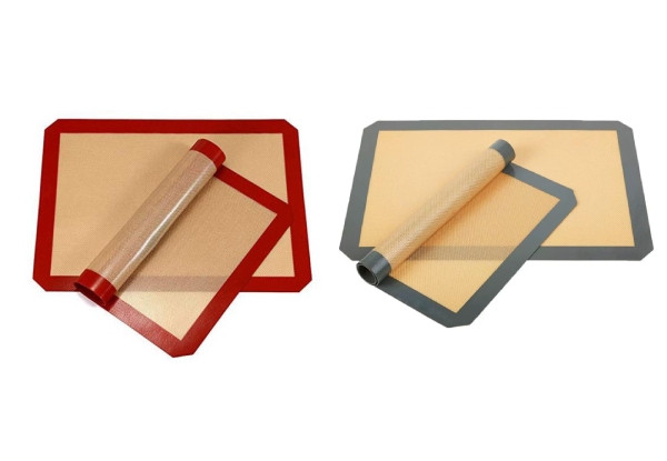 Two-Pack Non-Stick Silicone Baking Mats - Two Colours Available