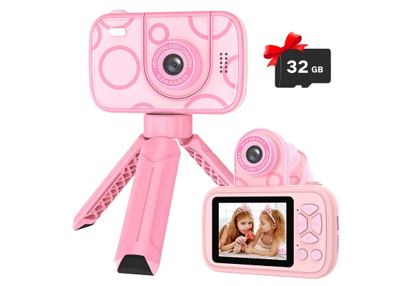 1080P Kid's Camera Toy with 32GB Memory Card - Three Colours Available