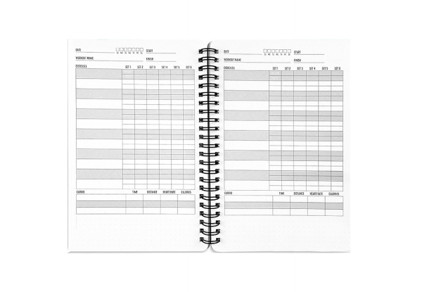 A5 Workout Journal Log Book - Available in Four Colours & Option for Two-Pack