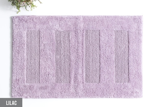 50 x 80cm Renee Taylor Retreat Reversible Cotton Bath Mat - Eight Colours Available