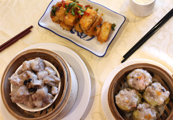 Three Yummy Yum Cha Dishes incl. Pork Spare Ribs, Five Spice Tofu & Pork & Prawn Dim Sum
