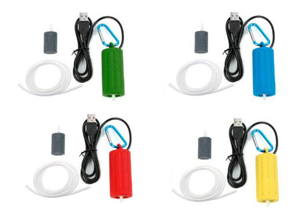 USB Fish Tank Mini Oxygen Air Pump - Four Colours Available